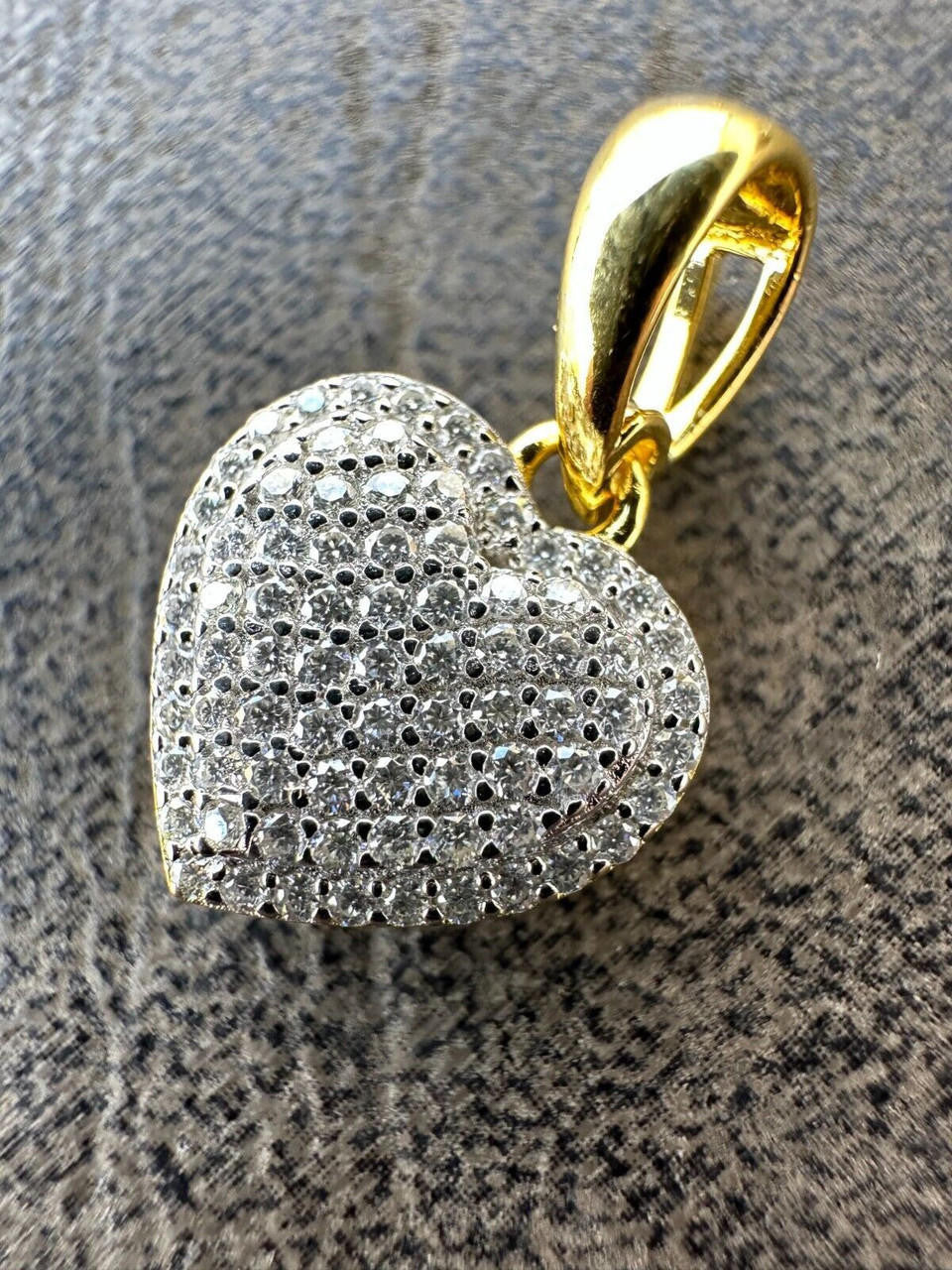 MOISSANITE Ladies Heart Shaped Love Pendant - 14k Gold Vermeil 925 Silver - 4 Sizes 0.33"-0.6"