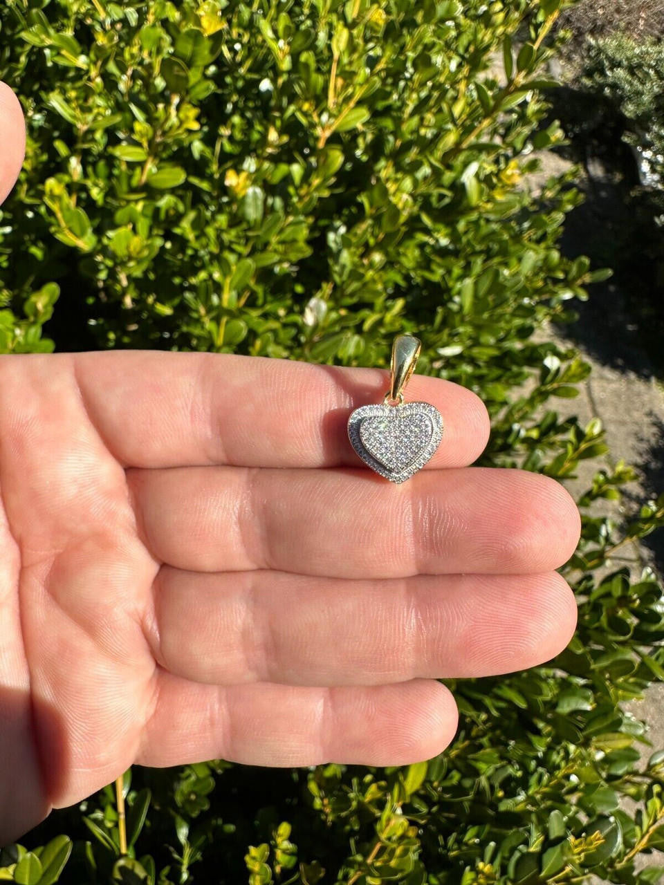 MOISSANITE Ladies Heart Shaped Love Pendant - 14k Gold Vermeil 925 Silver - 4 Sizes 0.33"-0.6"
