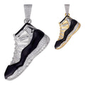 MOISSANITE Air Jordan 45 Black Nike Sneaker Pendant - 14k Gold Vermeil Or 925 Silver - Medium 2"