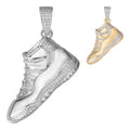 MOISSANITE Air Jordan 45 Nike Sneaker Pendant - 14k Gold Vermeil Or 925 Silver - Medium 2"