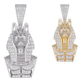 MOISSANITE Anubis Ancient Egyptian Pendant - 14k Gold Vermeil Or 925 Silver - Medium 2"