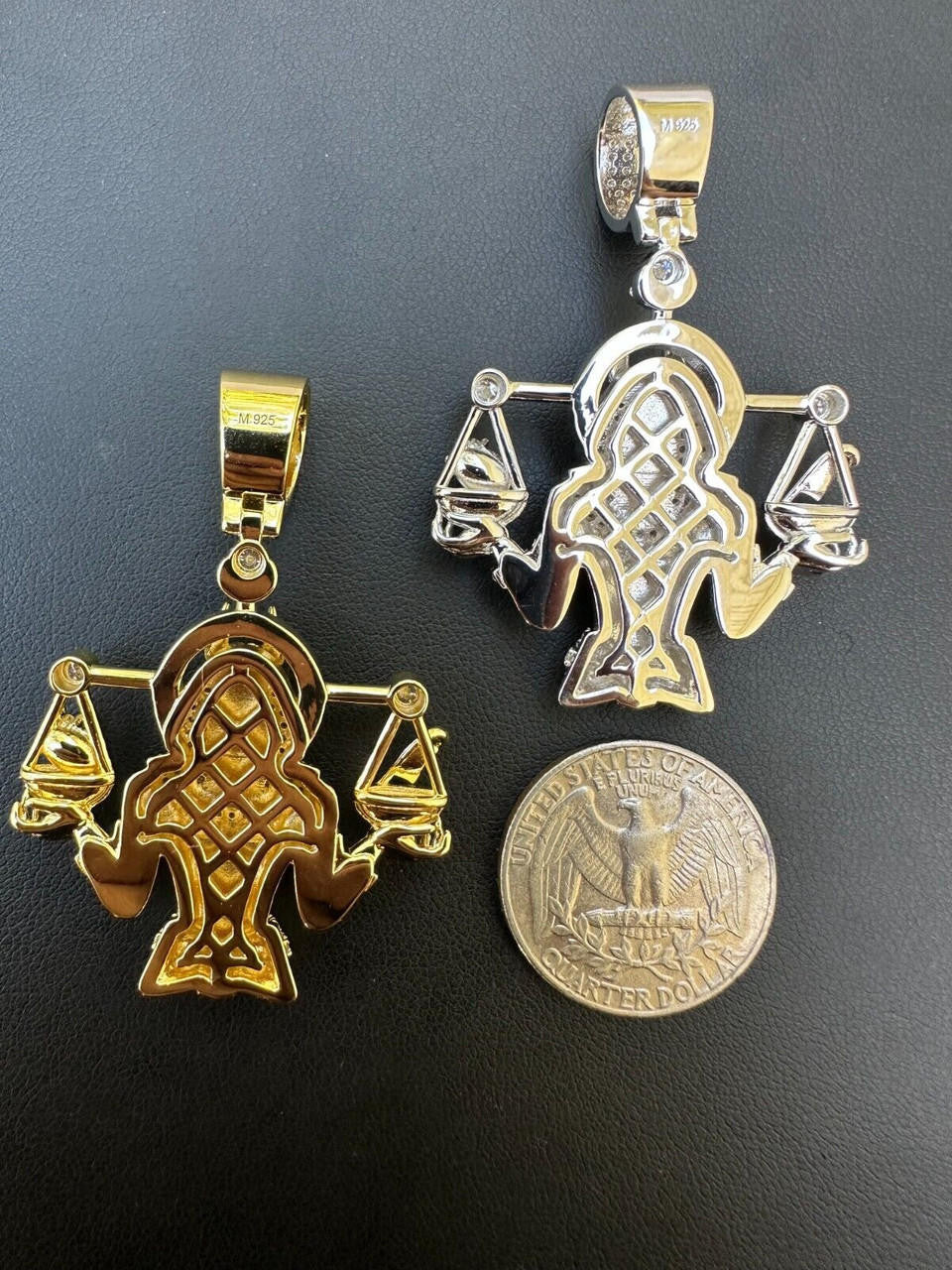 MOISSANITE Anubis Egyptian Pharoah Pendant - 14k Gold Vermeil Or 925 Silver - Medium 2"