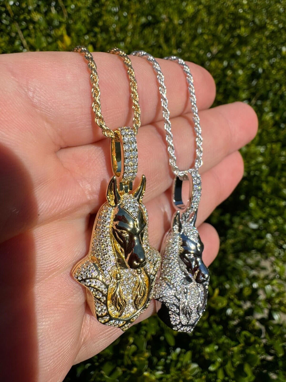 MOISSANITE Anubis Pendant Egyptian Pendant - 14k Gold Vermeil Or 925 Silver - Medium 2"