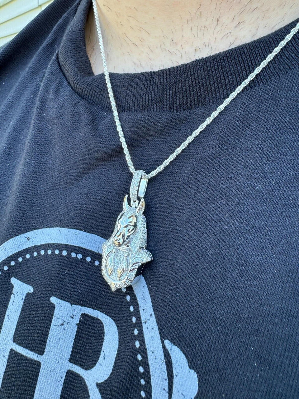 MOISSANITE Anubis Pendant Egyptian Pendant - 14k Gold Vermeil Or 925 Silver - Medium 2"