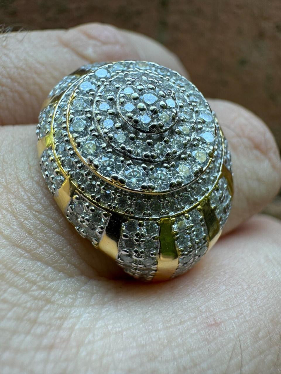 MOISSANITE Arabian Royal Crown Iced Out Ring - 14k Gold Vermeil 925 Silver