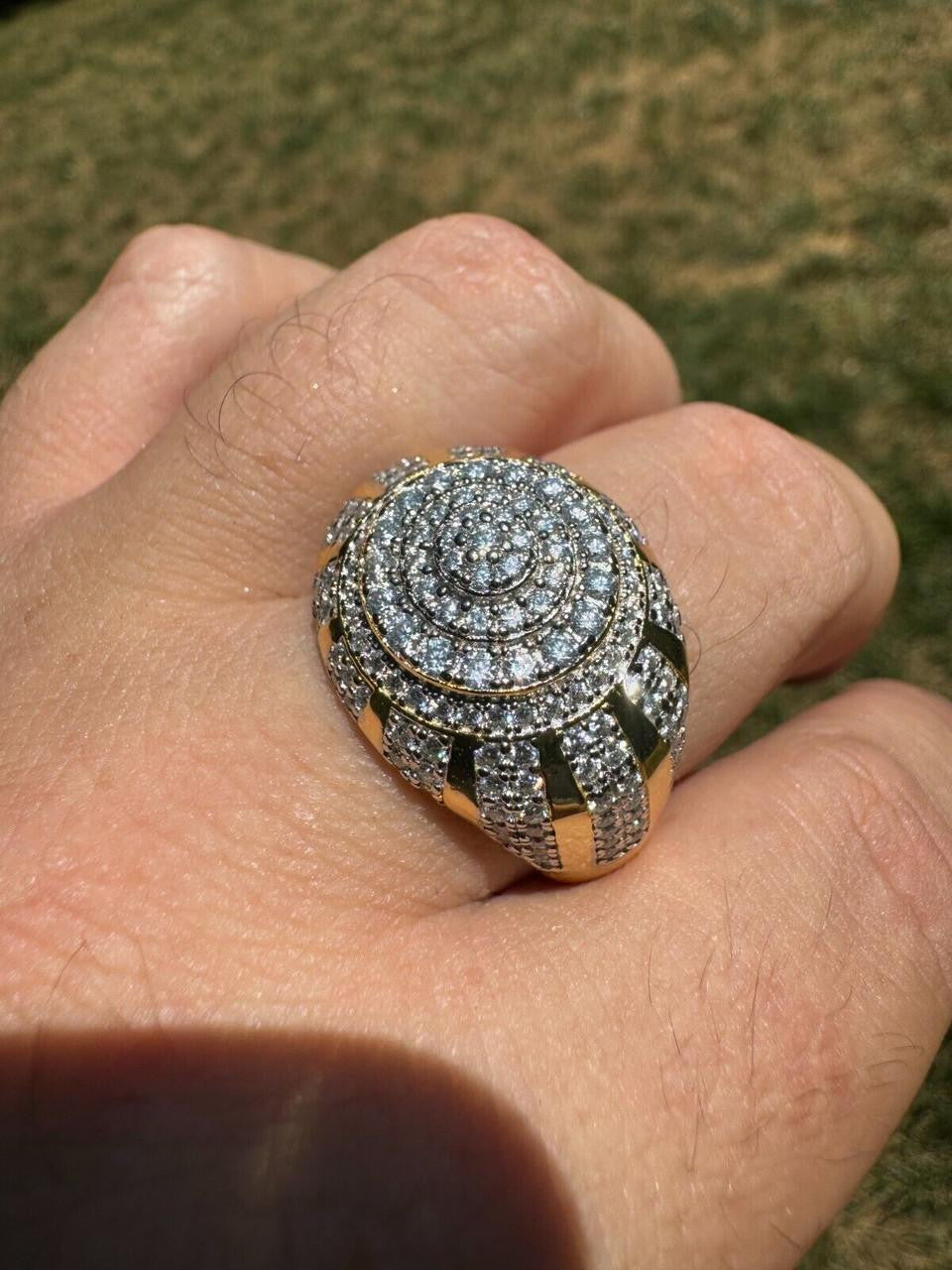 MOISSANITE Arabian Royal Crown Iced Out Ring - 14k Gold Vermeil 925 Silver