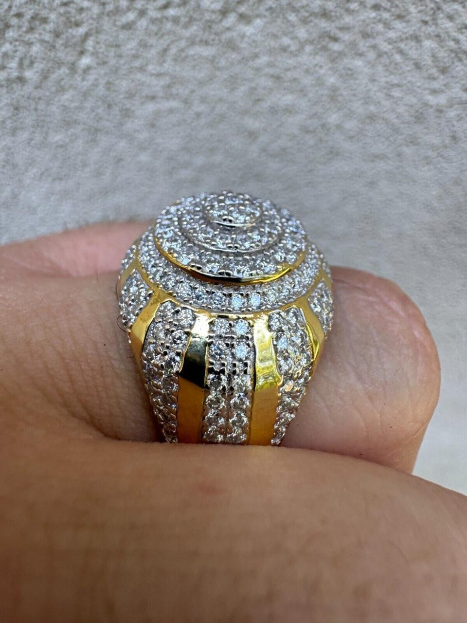 MOISSANITE Arabian Royal Crown Iced Out Ring - 14k Gold Vermeil 925 Silver