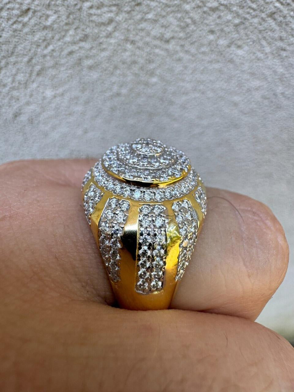 MOISSANITE Arabian Royal Crown Iced Out Ring - 14k Gold Vermeil 925 Silver