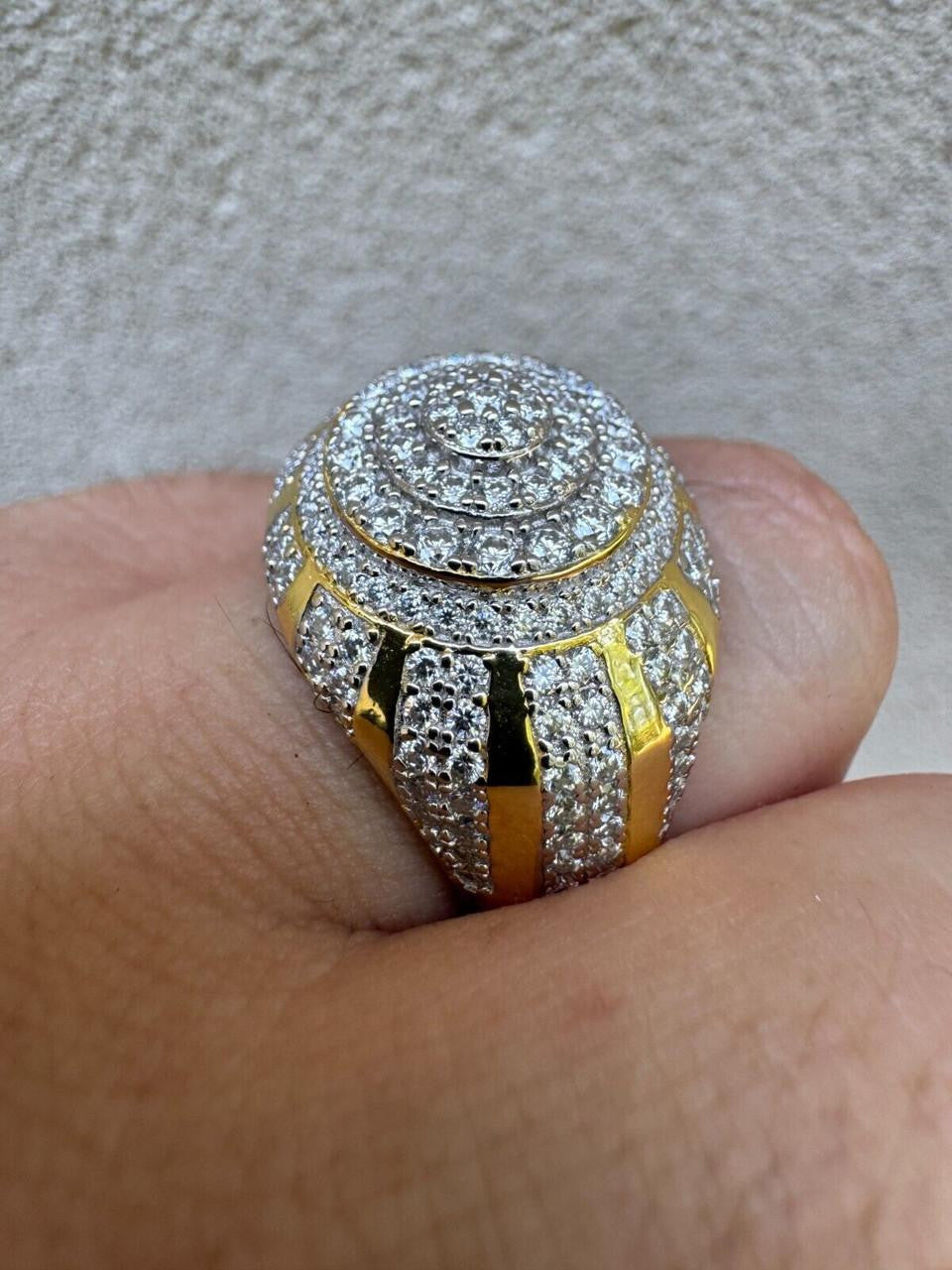 MOISSANITE Arabian Royal Crown Iced Out Ring - 14k Gold Vermeil 925 Silver