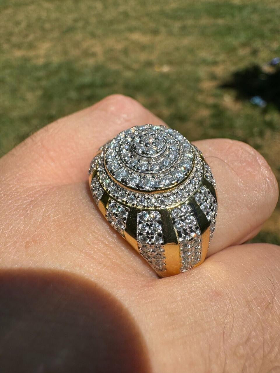 MOISSANITE Arabian Royal Crown Iced Out Ring - 14k Gold Vermeil 925 Silver