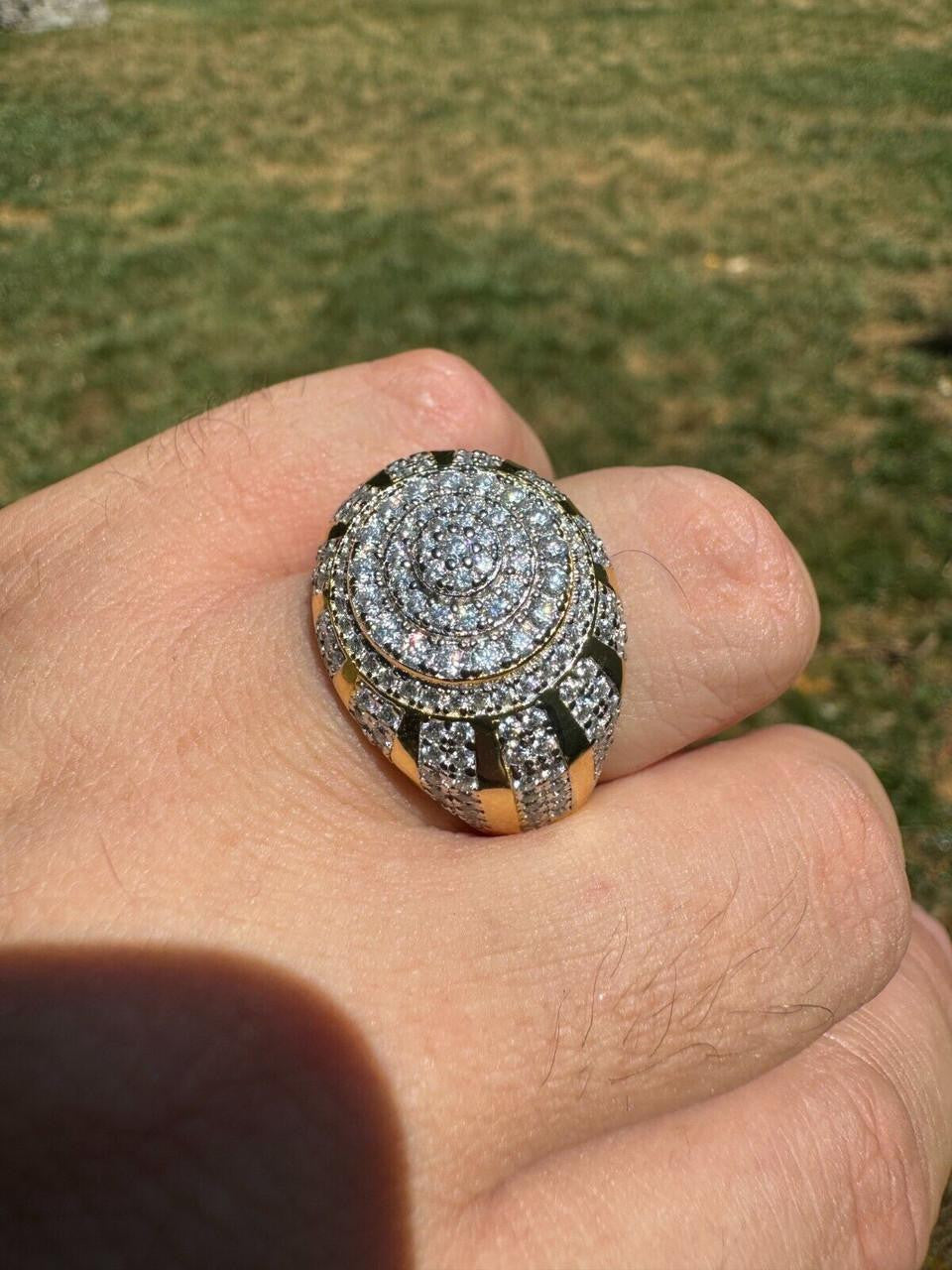 MOISSANITE Arabian Royal Crown Iced Out Ring - 14k Gold Vermeil 925 Silver