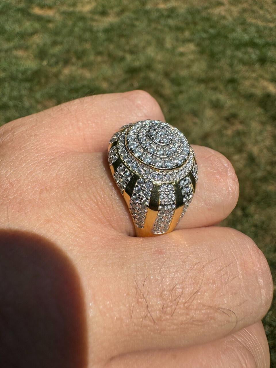 MOISSANITE Arabian Royal Crown Iced Out Ring - 14k Gold Vermeil 925 Silver