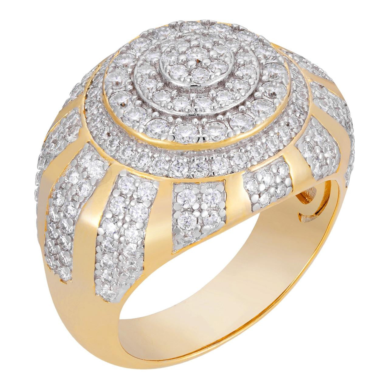 MOISSANITE Arabian Royal Crown Iced Out Ring - 14k Gold Vermeil 925 Silver