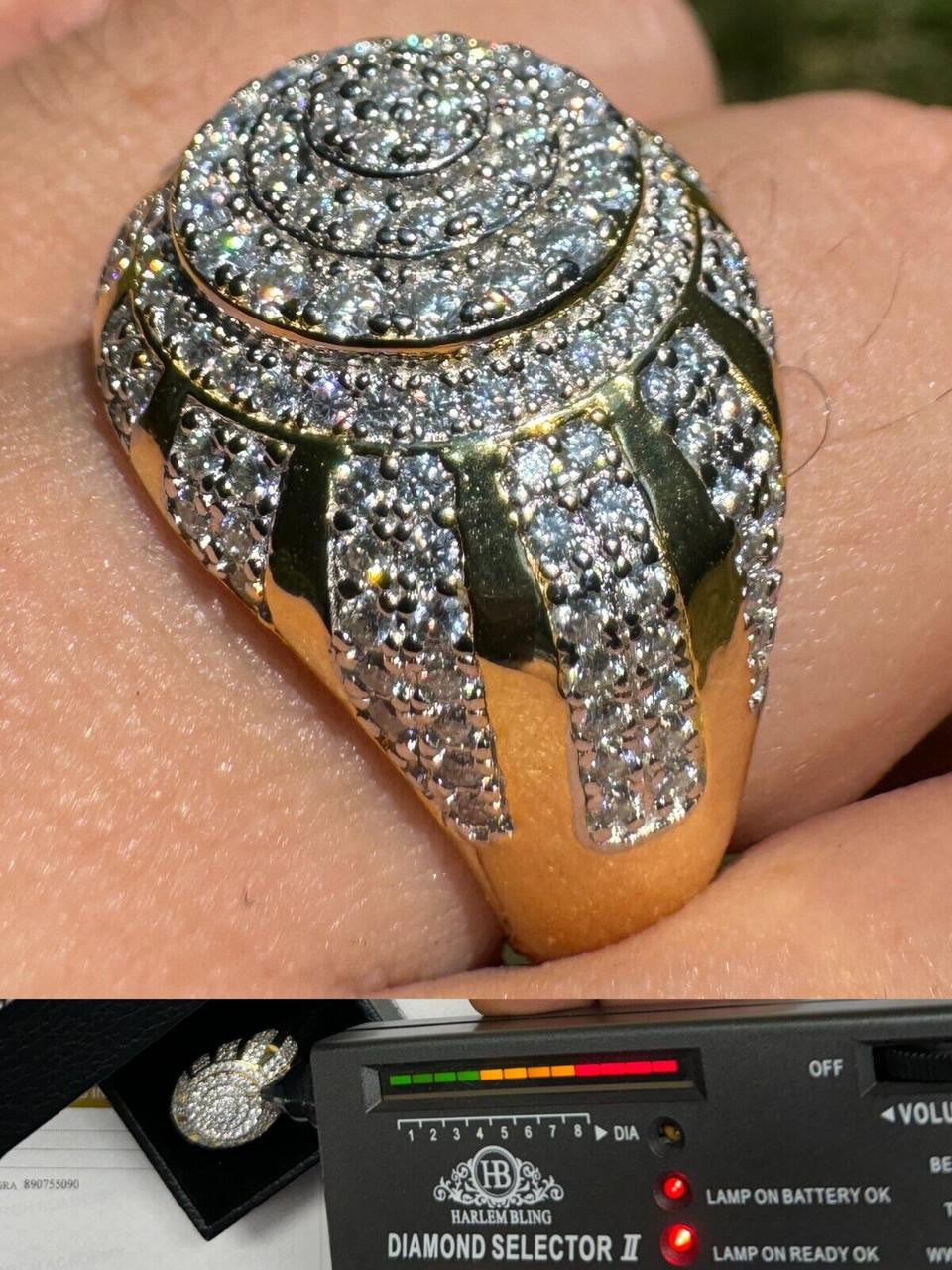 MOISSANITE Arabian Royal Crown Iced Out Ring - 14k Gold Vermeil 925 Silver