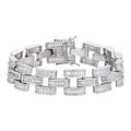 MOISSANITE Baguette Cartier Custom Link Bracelet Iced Out - 925 Silver - 14mm - 7" - 8.5"