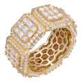MOISSANITE Baguette Big Boy Eternity Band Ring - 14k Yellow Gold Vermeil 925 Silver