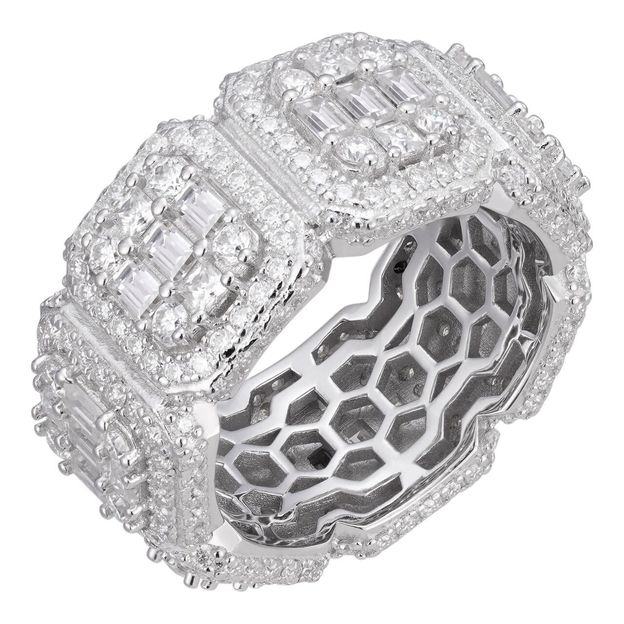 MOISSANITE Baguette Big Boy Eternity Band Ring - 925 Silver