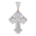 MOISSANITE Baguette Gothic Tupac Cross Pendant - 14k Rose Gold Vermeil 925 Silver - 3 Sizes 1.5"-2.75"
