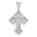 MOISSANITE Baguette Gothic Tupac Cross Pendant - 925 Silver - 3 Sizes 1.5"-2.75"
