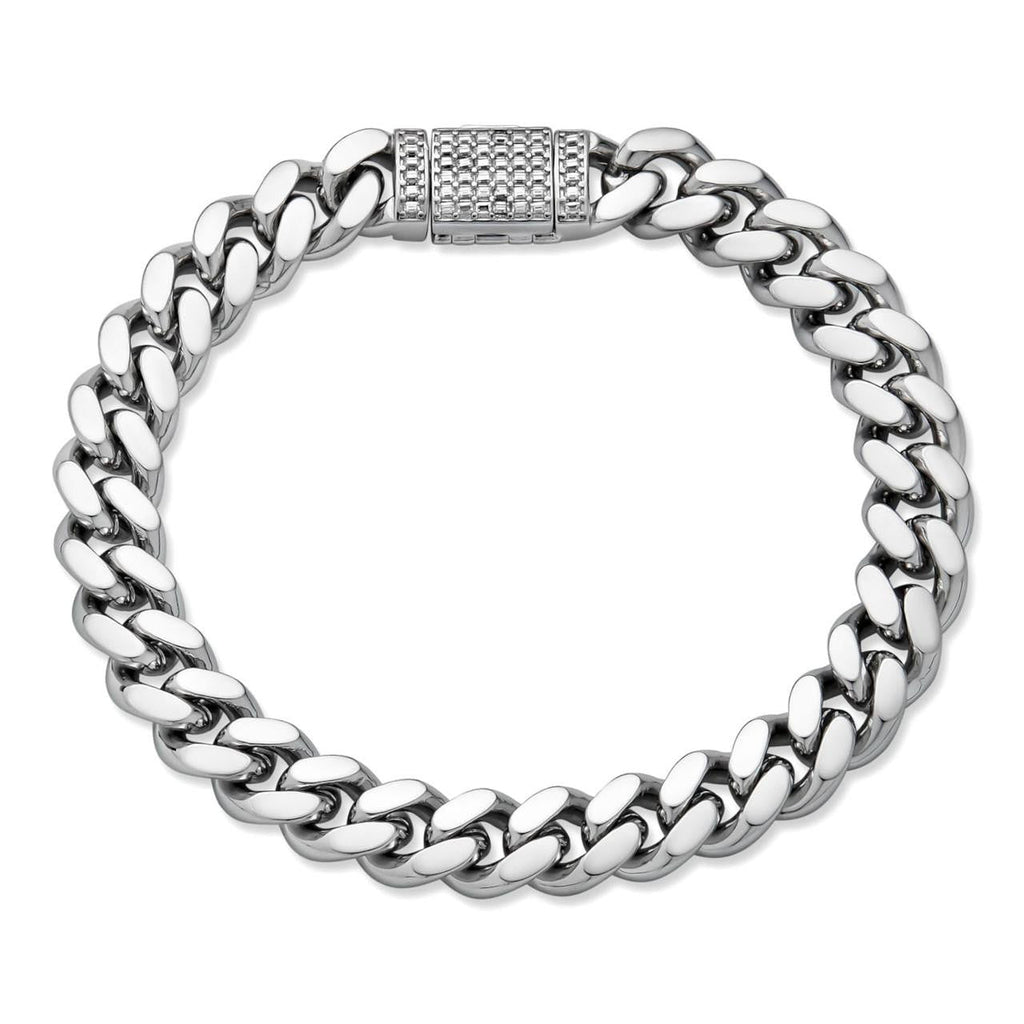 MOISSANITE Baguette Iced Clasp Miami Cuban Link Bracelet - 925 Silver - 7"-8.5" - 5mm-12mm