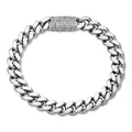 MOISSANITE Baguette Iced Clasp Miami Cuban Link Bracelet - 925 Silver - 7"-8.5" - 5mm-12mm