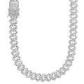 MOISSANITE Baguette Modern Prong Miami Cuban Link Chain Necklace Iced Out - 925 Silver - 12mm-22mm - 16-30"
