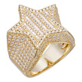 MOISSANITE Baguette Rap Star Ring - 14k Gold Vermeil 925 Silver