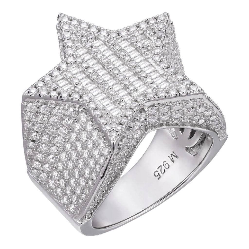 MOISSANITE Baguette Rap Star Ring - 925 Silver