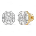 MOISSANITE Baguette Star Iced Out Earrings - 14k Gold Vermeil 925 Silver - 10mm