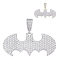 MOISSANITE Batman Superhero Iced Out Pendant - 14k Gold Vermeil Or 925 Silver - Small 1.5"