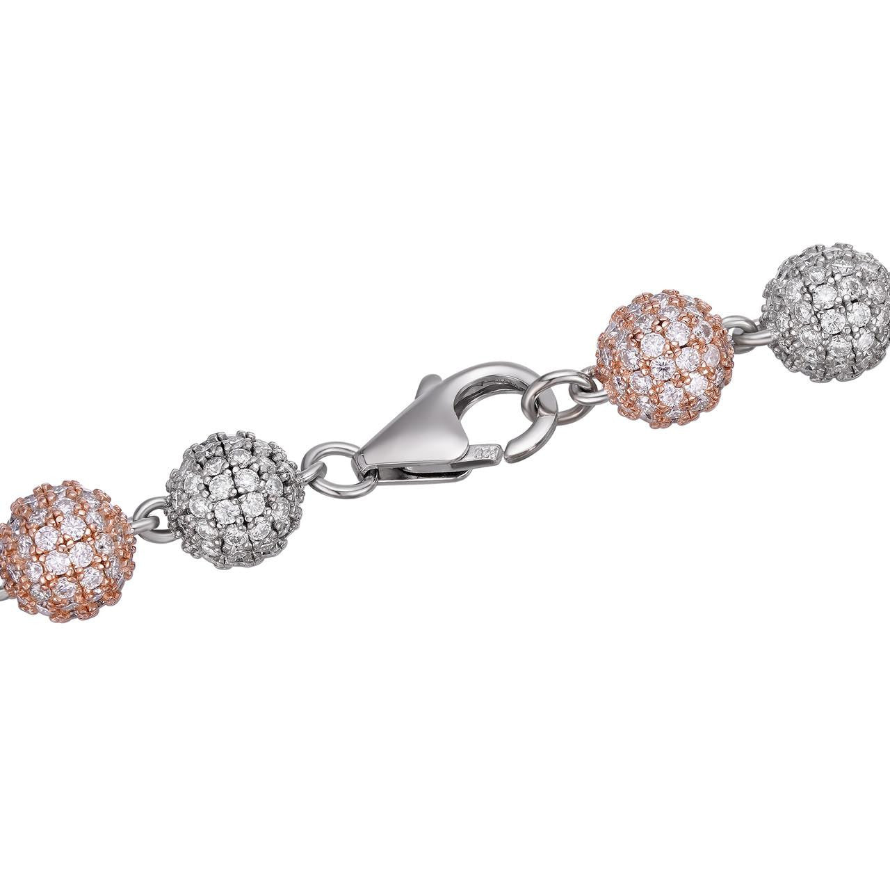 MOISSANITE Bead Ball Dogtag Necklace Chain - Rose Gold Vermeil & 925 Silver - 4mm-10mm - 7.5"-8.5"