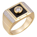 Moissanite Black Onyx Iced Out Ring - 14k Gold Vermeil 925 Silver