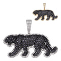 MOISSANITE Black Panther Pendant - 14k Gold Vermeil Or 925 Silver - Small 1.5"