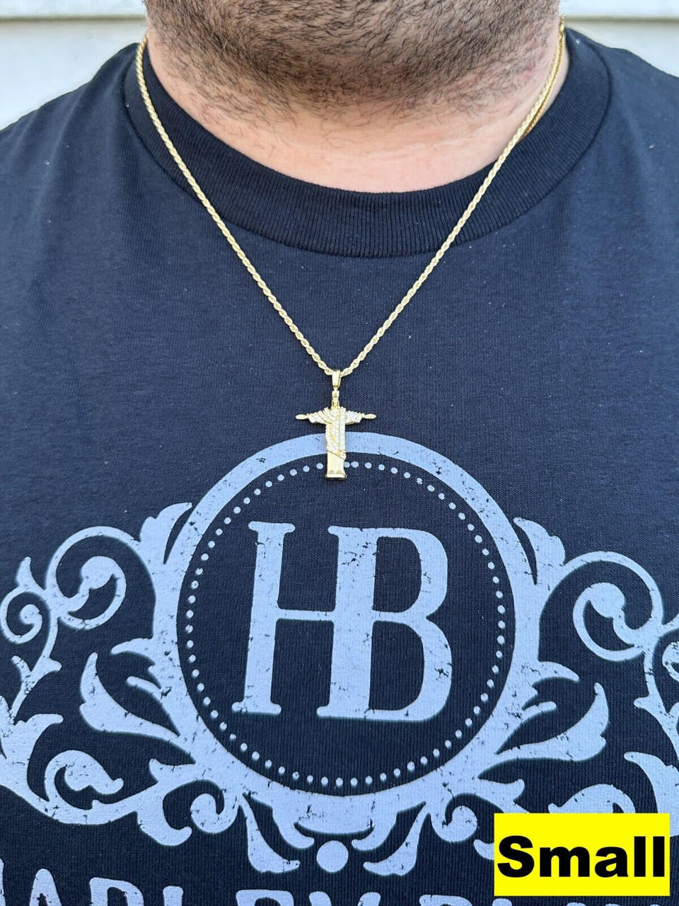 MOISSANITE Christ The Redeemer Pendant - 14k Gold Vermeil 925 Silver - 3 Sizes 1.25"-3"