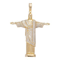 MOISSANITE Christ The Redeemer Pendant - 14k Gold Vermeil 925 Silver - 3 Sizes 1.25"-3"