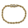 MOISSANITE CLASP Rope Bracelet - 14k Gold Plated Stainless Steel - 7.5"-8.5" - 4mm-6mm