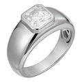 MOISSANITE Classic Big Rock Asscher Cut Ring - 925 Silver