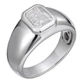 MOISSANITE Classic Big Rock Emerald Cut Ring - 925 Silver