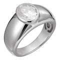 MOISSANITE Classic Big Rock Oval Cut Ring - 925 Silver