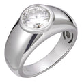 MOISSANITE Classic Big Rock Round Brilliant Cut Ring - 925 Silver