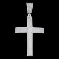 MOISSANITE Classic Iced Out Cross Pendant - 10k White Gold - Large 2.5"
