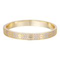 MOISSANITE Classic Love Bangle Bracelet Fully Iced Out - 14k Gold Vermeil 925 Silver - 5.5"-8"