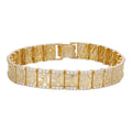 MOISSANITE Classic Nugget Bracelet Iced Out - 14k Gold Vermeil 925 Silver - 14k Gold Vermeil 925 Silver - 8mm-16mm - 7"-8.5"