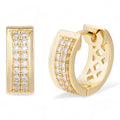 MOISSANITE Classic Small Huggie Iced Out Hoops - 14k Gold Vermeil 925 Silver - 12mm