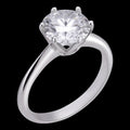 MOISSANITE Classic Solitaire Engagement Ring - 14k White Gold - 2ct