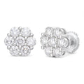 MOISSANITE Cluster Iced Out Honeycomb Set Earrings - 925 Silver - 6mm -11mm