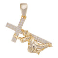 MOISSANITE Cross of Redemption Pendant - 14k Gold Vermeil 925 Silver - 3 Sizes 1"-3"