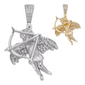 MOISSANITE Cupid Love Angel Pendant - 14k Gold Vermeil or 925 Silver - Small 1.5"