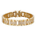 MOISSANITE Custom Hermes Presidential Link Bracelet Iced Out - 14k Gold Vermeil 925 Silver - 12mm - 7.5"-8.5"