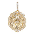 MOISSANITE Custom Lion Pendant - 14k Gold Vermeil 925 Silver - 3 Sizes 1.5"-2.5"
